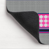 Controleer strepen Harlequin gemengd patroon ontwe Muismat (Hoek)