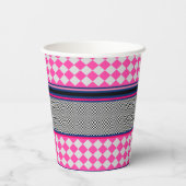 Controleer Stripes Kite gemengd patroon ontwerp Papieren Bekers (Achterkant)