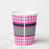 Controleer Stripes Kite gemengd patroon ontwerp Papieren Bekers (Rechts)
