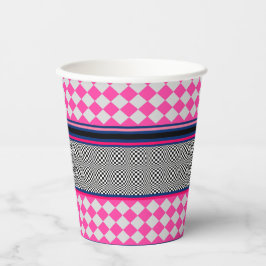 Controleer Stripes Kite gemengd patroon ontwerp Papieren Bekers