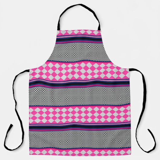 Controleer Stripes Kite gemengd patroon ontwerp Schort (Voorkant)