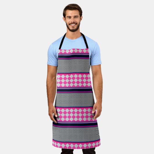 Controleer Stripes Kite gemengd patroon ontwerp Schort (Gedragen)