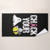 Controleer uw boe bijen Funny Breast Cancer Hallow Badhanddoek (Badhanddoek)