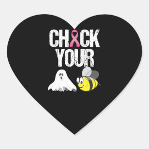 Controleer uw boe bijen Funny Breast Cancer Hallow Hart Sticker
