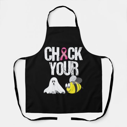 Controleer uw boe bijen Funny Breast Cancer Hallow Schort (Voorkant)