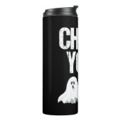 Controleer uw boe bijen Funny Breast Cancer Hallow Thermosbeker (Gedraaid links)