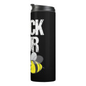 Controleer uw boe bijen Funny Breast Cancer Hallow Thermosbeker (Geroteerd rechts)