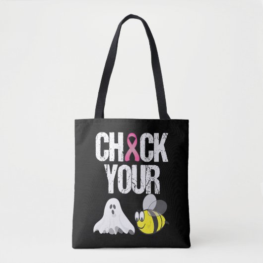 Controleer uw boe bijen Funny Breast Cancer Hallow Tote Bag (Voorkant)