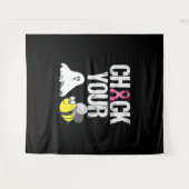 Controleer uw boe bijen Funny Breast Cancer Hallow Wandkleed (Voorkant (horizontaal))