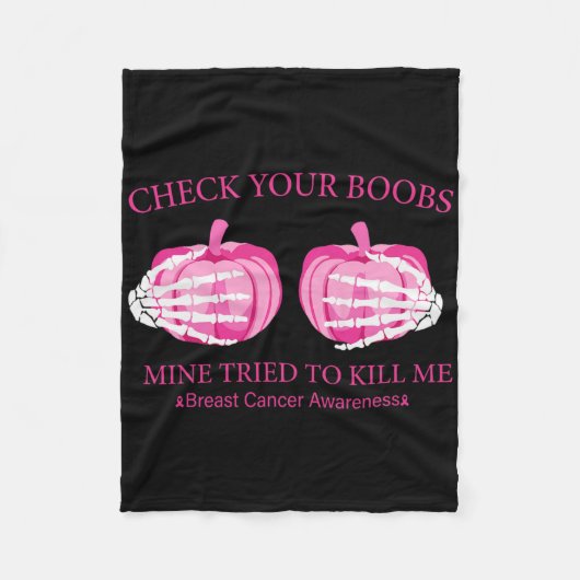 Controleer uw borst overlevende roze lint borstkan fleece deken (Voorkant)