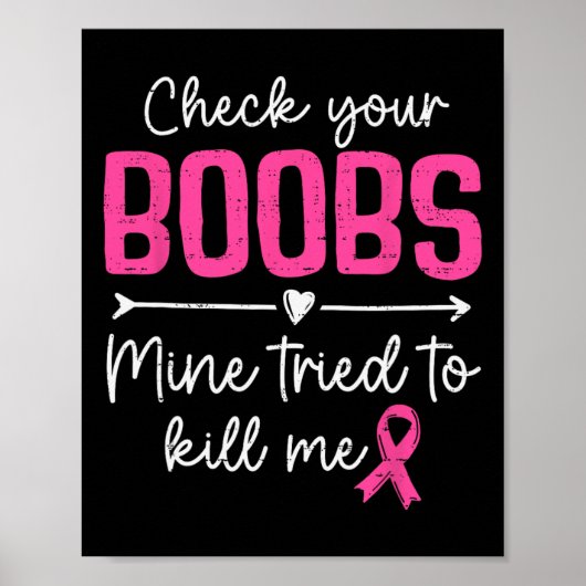 Controleer uw Borstkanker Awareness Survivor Poster (Voorkant)