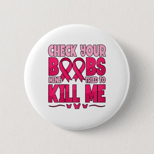 Controleer uw borstkankerbewustzijn ronde button 5,7 cm (Voorkant)
