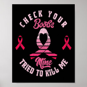 Controleer uw borstlint Borstkanker Awareness S Poster
