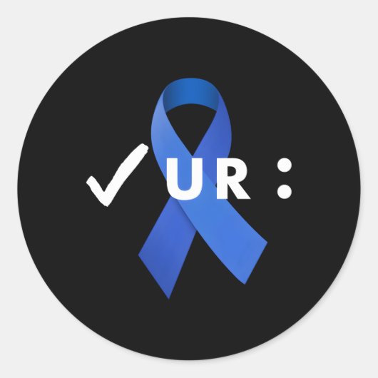 Controleer uw Colon Colonoscopie Colon Cancer Awar Ronde Sticker (Voorkant)