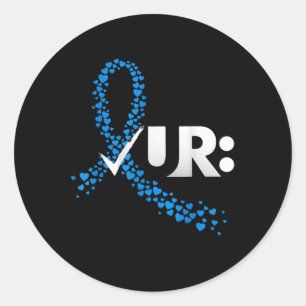 Controleer uw Colon Colorectal Cancer Awareness _1 Ronde Sticker