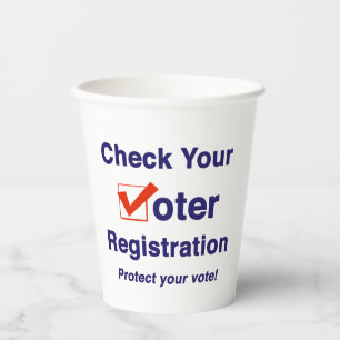 Controleer uw kiezersregistratie 2024-verkiezing papieren bekers