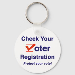 Controleer uw kiezersregistratie 2024-verkiezing sleutelhanger