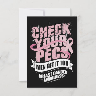 Controleer uw PECS-Mannen Borstkanker Bewustzijn Bedankkaart