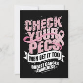 Controleer uw PECS-Mannen Borstkanker Bewustzijn Bedankkaart (Voorkant)