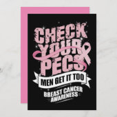 Controleer uw PECS-Mannen Borstkanker Bewustzijn Bedankkaart (Voorkant / Achterkant)