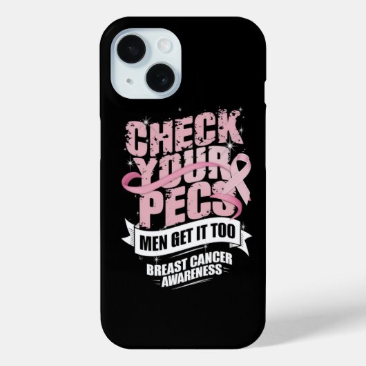 Controleer uw PECS-Mannen Borstkanker Bewustzijn Case-Mate iPhone Case (Achterkant)