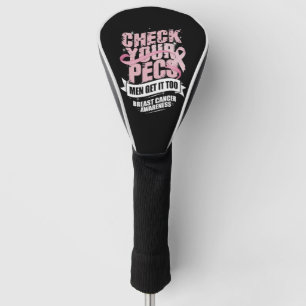 Controleer uw PECS-Mannen Borstkanker Bewustzijn Golfheadcover