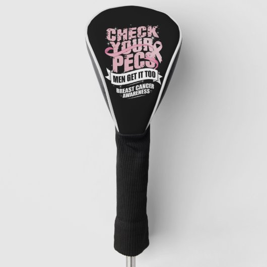 Controleer uw PECS-Mannen Borstkanker Bewustzijn Golfheadcover (Voorkant)