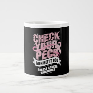 Controleer uw PECS-Mannen Borstkanker Bewustzijn Grote Koffiekop