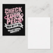 Controleer uw PECS-Mannen Borstkanker Bewustzijn Notitiekaartje (Voorkant / Achterkant)