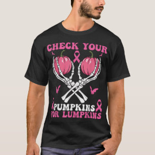 Controleer uw pompoenen borstkanker bewustzijn t-shirt