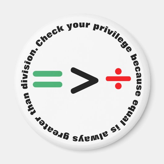 Controleer uw privileges | Gelijk groter dan divis Magneet (Voorkant)