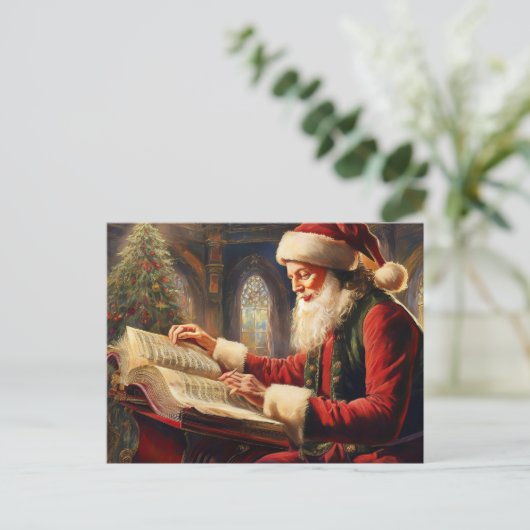 Controleer zijn lijst, controleer het twee keer feestdagenkaart (Staand voorkant)