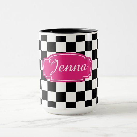 Controleer zwart-wit mok (Midden)