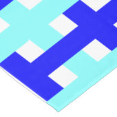 Controleert vierkant patroon Modern Blauw Wit Tafelkleed (Gekanteld)