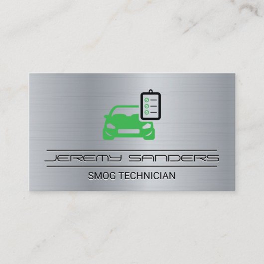 Controlelijst en pictogram auto visitekaartje (Voorkant)