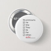 Controlelijst neopronounouns ronde button 5,7 cm (Voorkant /achterkant)