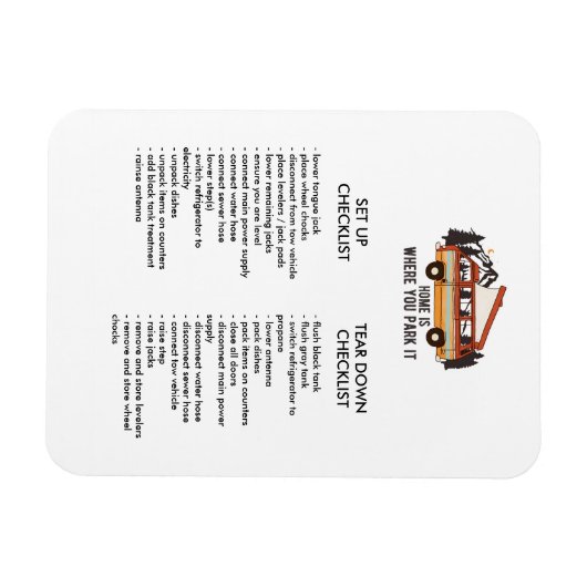 Controlelijst RV Trailer bewerkbaar instellen en a Magneet (Horizontaal)