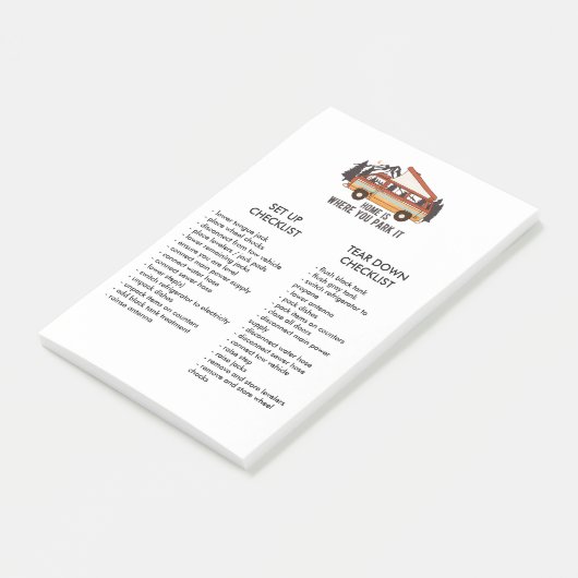 Controlelijst RV Trailer bewerkbaar instellen en a Post-it® Notes (Schuin)