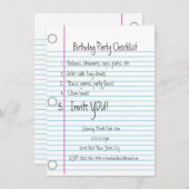 Controlelijst van de partij van Birthday Kaart (Voorkant / Achterkant)