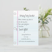 Controlelijst van de partij van Birthday Kaart (Staand voorkant)