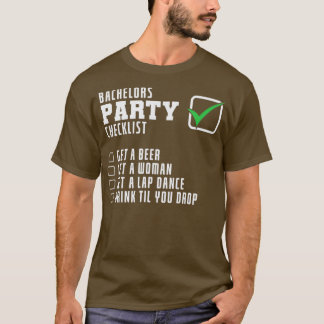 controlelijst voor actieve partij t-shirt