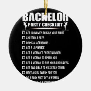Controlelijst voor de Bachelor Party die gehuwd wo Keramisch Ornament