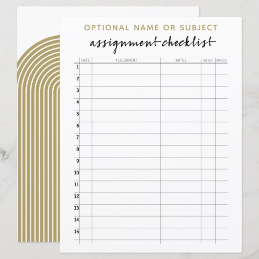 Controlelijst voor de toewijzing van boorgaanpatro (Voorkant / Achterkant)