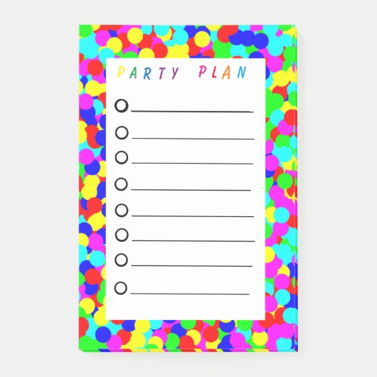 Controlelijst voor partijplanning post-it® notes (Voorkant)