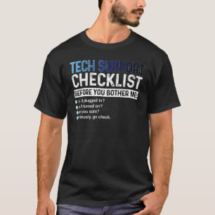 Controlelijst voor technische support voor alle za t-shirt