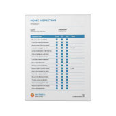 Controlelijst voor thuisinspectie notitieblok (Linkerzijde)