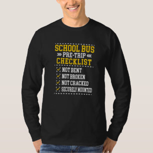 Controlelijst voor vertrek schoolbus Buschauffeur T-shirt
