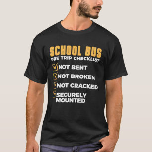 Controlelijst voor vertrek schoolbus Buschauffeur T-shirt