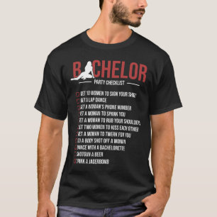 Controlelijst voor vrijgezellenfeest Funny Bruideg T-shirt