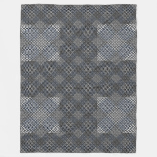 Controlepatroon diagonaal 2tones.bx4x4 BLK BG Fleece Deken